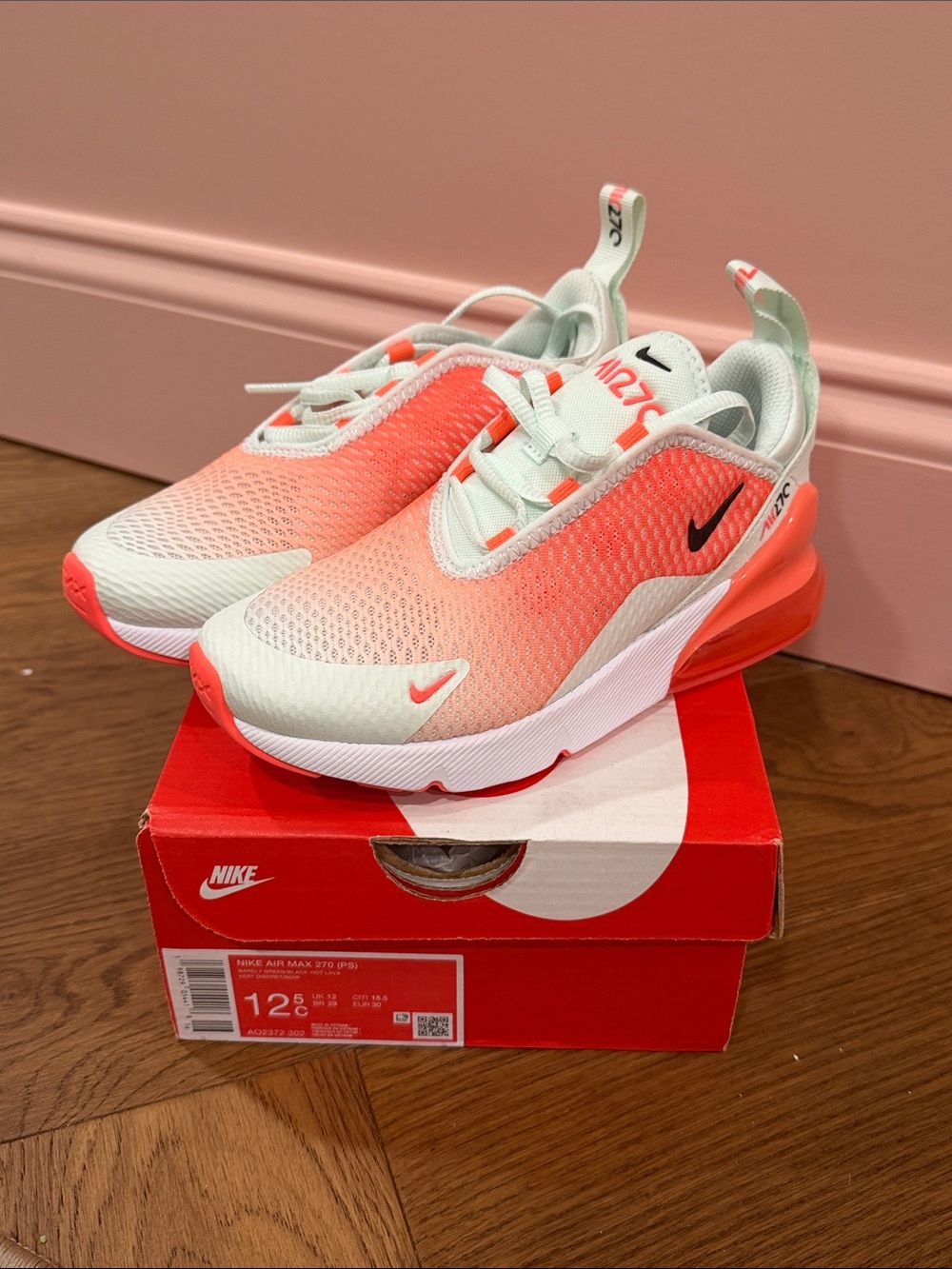 Nike Kids Air Max 270 React Sneakers - Coral/White